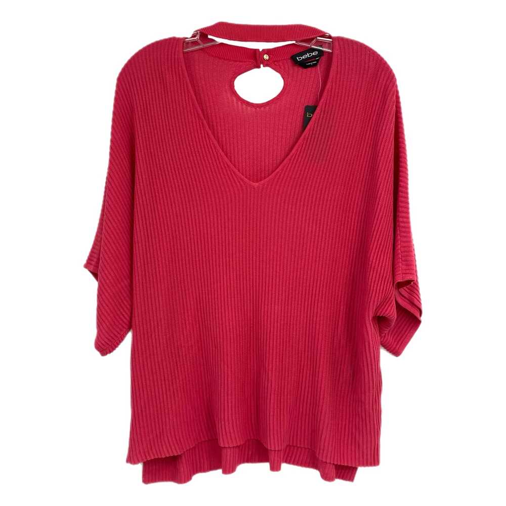 bebe Pink Knit Cutout Front Blouse | Size S